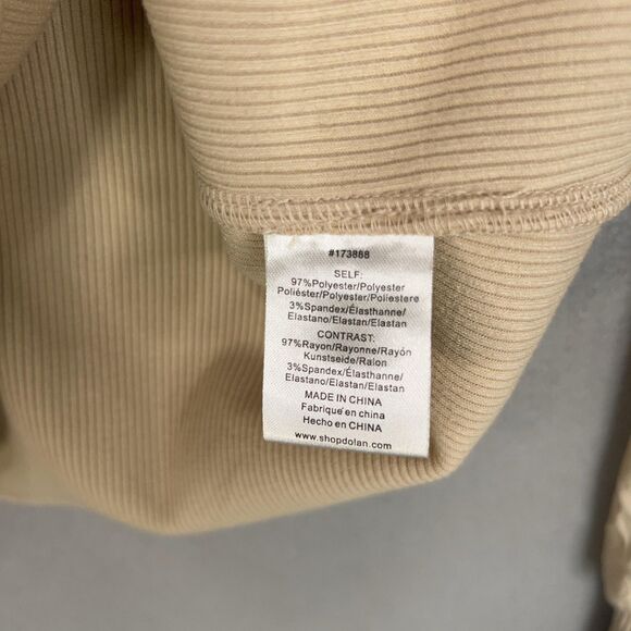 Dolan Anthropologie Shirt Womens Medium Ivory Ribbed Puff Pearl Minimal Feminine - Picture 8 of 15